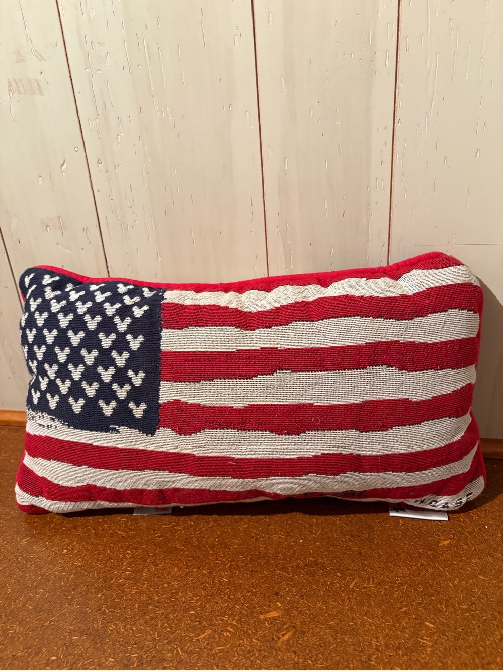 Disney Red and White Striped Knit Pillow